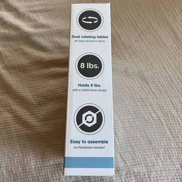 Polder Spinner Caddy 2-Tier Lazy Susan Organizer Storage Clear Kitchen Bathroom - Picture 4 of 5